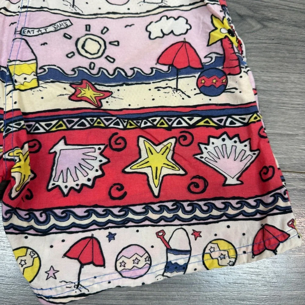 Vtg Children's Place Swim‎ Shorts 24-30M Toddler Beach Print Summer Drawstring